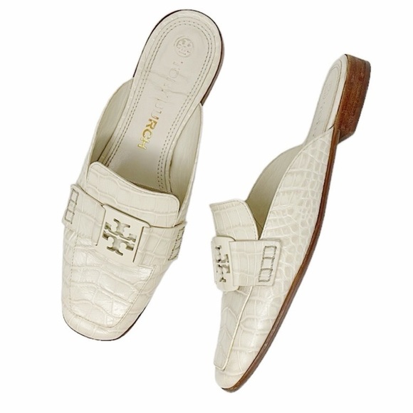 Tory Burch Georgia Loafer Mule Soft Croc Emboss - Picture 1 of 14